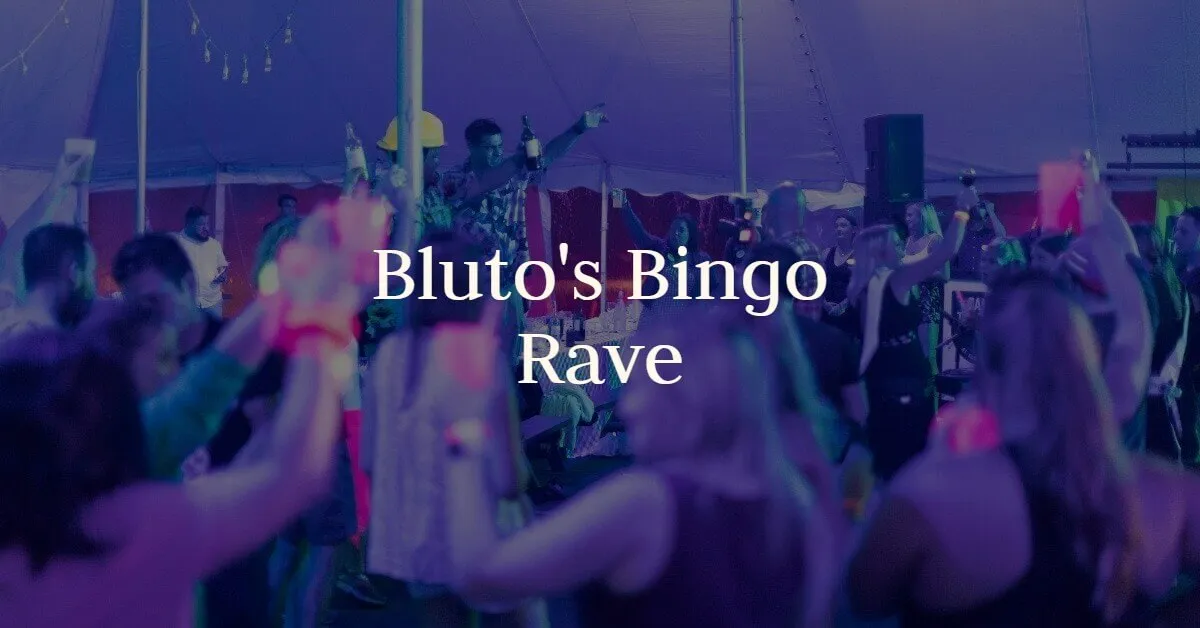 Guests with glow sticks pack the dance floor at Bluto's Bingo Rave