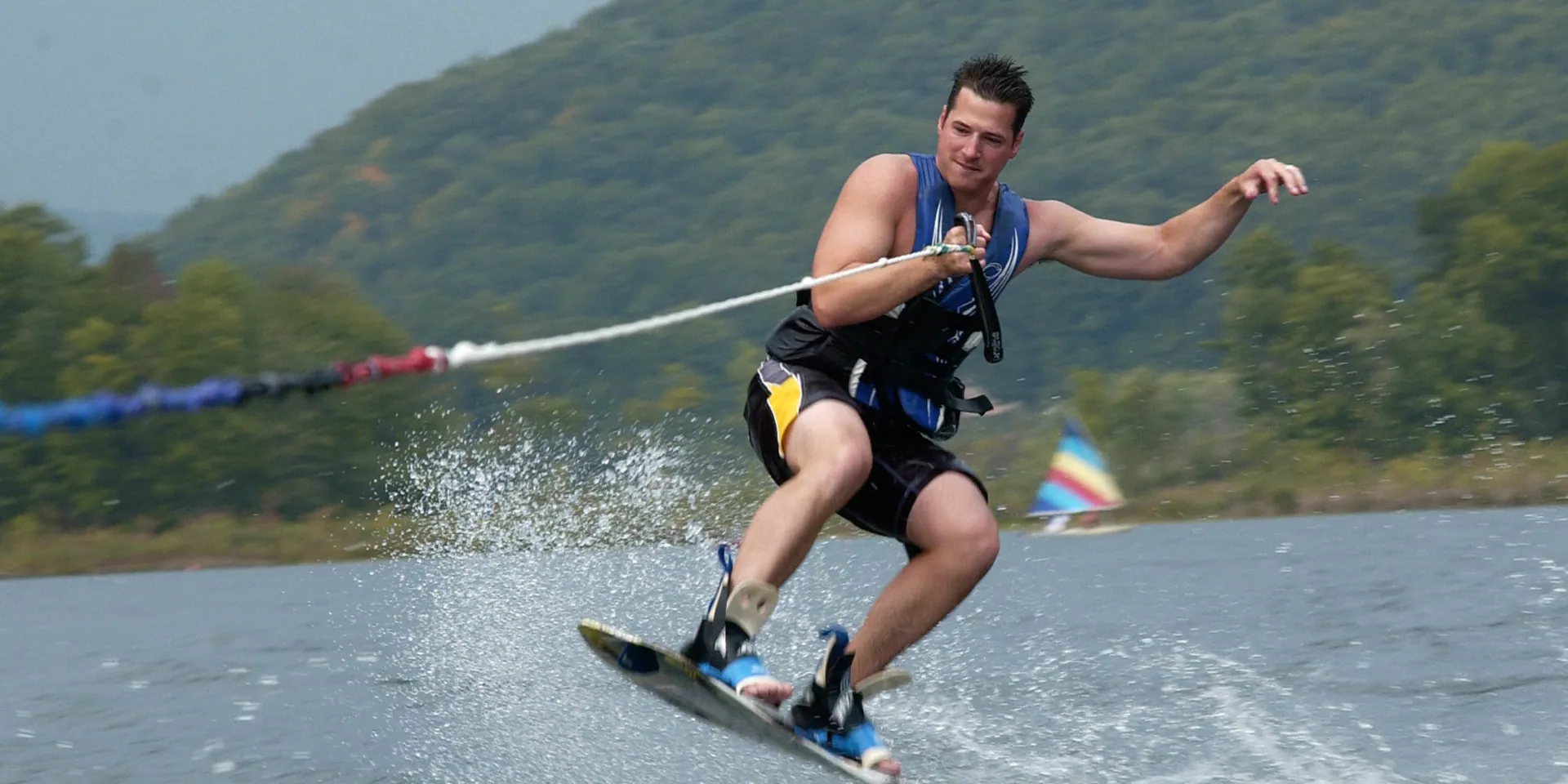 Guest wakeboarding on the lake