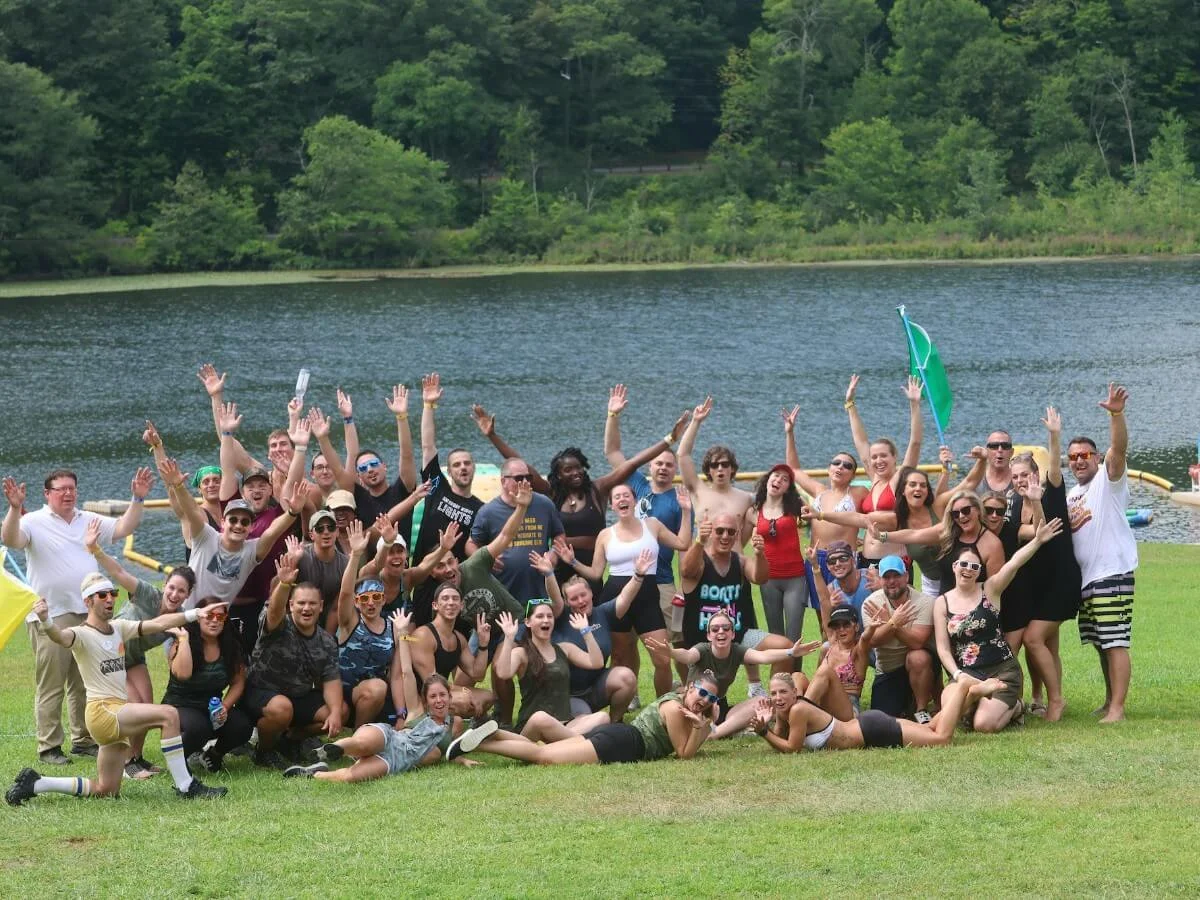 Group of people near lake